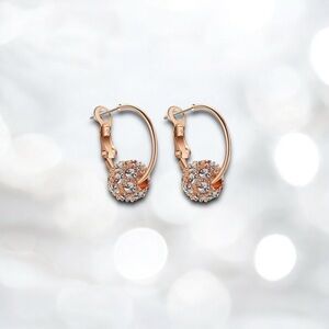 Crystal rose gold hook removable bead hoop  earrings  ✨BRAND-NEW✨